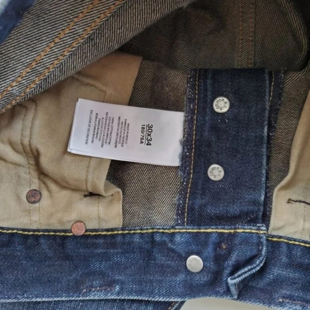 Polo Ralph Lauren Sullivan Slim tall patchwork plaid distressed 30x34